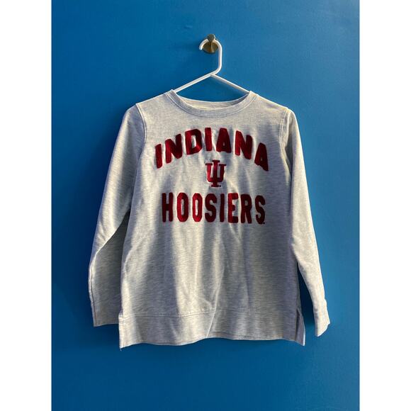 Sideline Apparel IU INDIANA Hoosiers Embroidered Crew Neck Gray Sweatshirt Small - Picture 1 of 2
